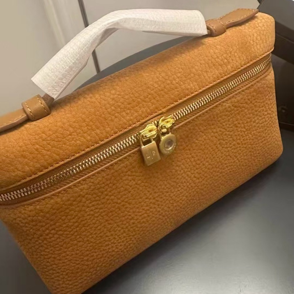 Loro Piana Caramel Particle Pattern Small Box Handbag - Picture 3 of 4